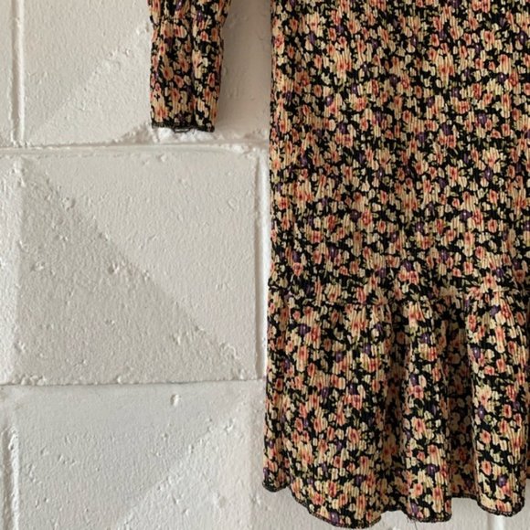 Vintage Cottagecore Smocked Ruffle Mock Neck Dress - Picture 5 of 8